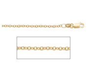 18" Open  Cable Yellow  Gold Chain